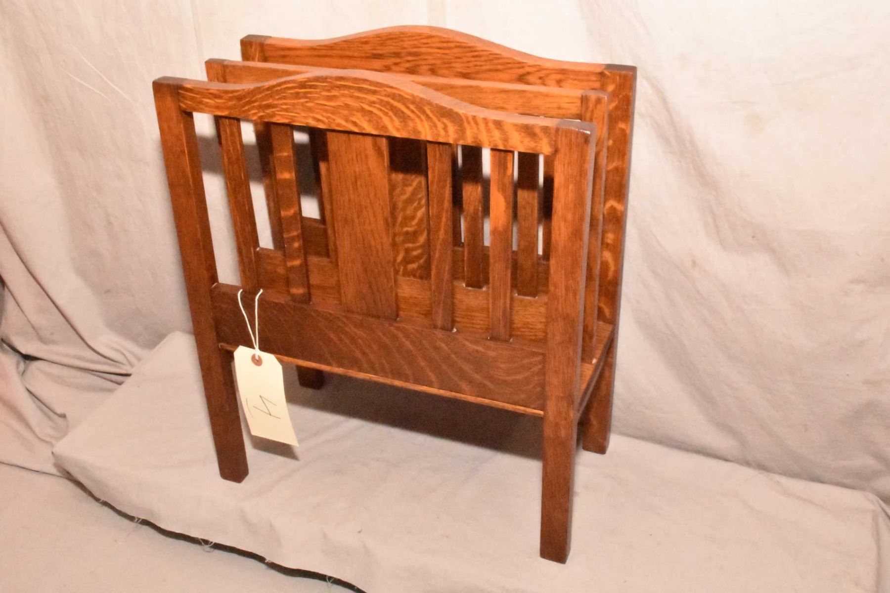 Mission Magazine Rack Quarter saw oak Mission style magazine rack circa 1940