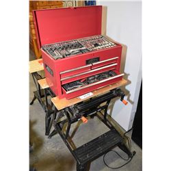 Workmate 50 portable bench and a Jobmate tool box containing sockets ...