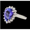 Image 1 : 3.84 ctw Tanzanite and Diamond Ring - 14KT White Gold