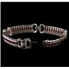 Image 3 : 7.25 ctw Ruby and Diamond Bracelet - 14KT White Gold