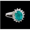 Image 1 : 3.48 ctw Apatite and Diamond Ring - 14KT White Gold