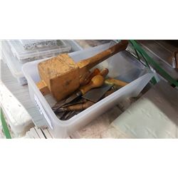 TOTE OF VINTAGE TOOLS