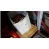 Image 1 : 2 BOXES OF NEW ELECTRICAL CONNECTORS, BOX OF TOOLS, GUAGES, AND BALANCE PULLER