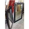 Image 2 : 2 LARGE BLACK FRAMED MIRRORS, ONE BEVELLED