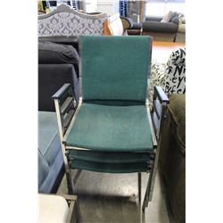 3 STACKING ARM CHAIRS