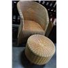 Image 2 : WICKER CHAIR AND STOOL
