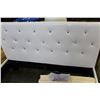 Image 2 : NEW WHITE LEATHER TUFTED QUEENSIZE BEDFRAME WITH DIAMOND ACCENTS