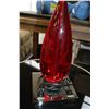 Image 2 : PAIR RED GLASS TABLE LAMPS