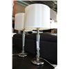 Image 2 : PAIR BRUSHED METAL TABLE LAMPS