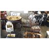 Image 1 : CHICKEN PLATTER AND 2 BLACK METAL WINE RACKS