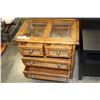 Image 2 : RATTAN GLASSTOP GLASS DRAWER ENDTABLE