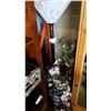 Image 1 : BRASS AND BLACK FLOOR LAMP AND ARTIFICIAL PLANT