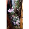 Image 2 : BRASS AND BLACK FLOOR LAMP AND ARTIFICIAL PLANT