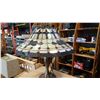 Image 1 : LEADED GLASS TABLE LAMP AS IS, DAMAGED SHADE