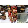 Image 2 : LARGE RUSSIAN NESTING DOLL SET AND THREE COPPER PITCHERS