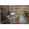 Image 1 : CRYSTAL DECANTER, CREAM AND SUGAR, AND STEMWEAR