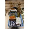 Image 1 : JEWELRY BOXES, JEWELRY, AND 3 WOOD FIGURES