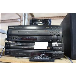 DENON CD AUTO CHANGER AND PIONEER CD/CDV LD PLAYER AND EPIC SOUNDS 5.1 SURROUND AMPLIFIER