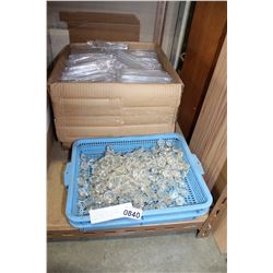2 TRAYS CRYSTAL CHANDELIER PIECES AND BOX OF OTHER CHANDELIER PIECES