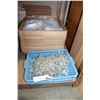 Image 1 : 2 TRAYS CRYSTAL CHANDELIER PIECES AND BOX OF OTHER CHANDELIER PIECES