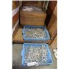 Image 2 : 2 TRAYS CRYSTAL CHANDELIER PIECES AND BOX OF OTHER CHANDELIER PIECES