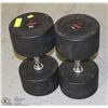 Image 1 : PAIR OF COMMERCIAL GRADE DUMBBELLS 95LBS