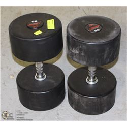 PAIR OF COMMERCIAL GRADE DUMBBELLS 85LBS