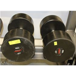 PAIR OF COMMERCIAL DUMBELLS 100LBS