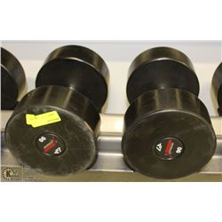 PAIR OF COMMERCIAL DUMBELLS 90LBS