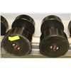 PAIR OF COMMERCIAL DUMBELLS 90LBS