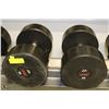 Image 1 : PAIR OF COMMERCIAL DUMBELLS 85LBS