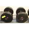 PAIR OF COMMERCIAL DUMBELLS 55LBS