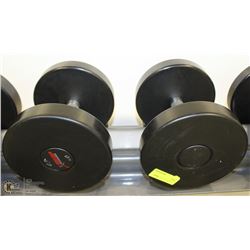 PAIR OF COMMERCIAL DUMBELLS 40LBS