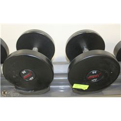 PAIR OF COMMERCIAL DUMBELLS 35LBS