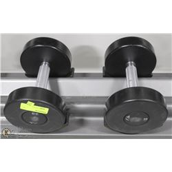 PAIR OF COMMERCIAL DUMBELLS 25LBS