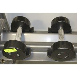 PAIR OF COMMERCIAL DUMBELLS 20LBS
