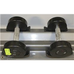 PAIR OF COMMERCIAL DUMBELLS 15LBS