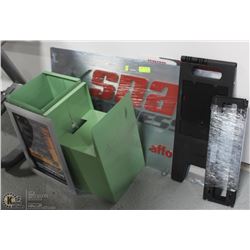 ASSORTED SIGNS AND STANDS