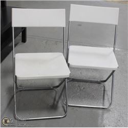 TWO PLATIC CHAIRS FOLDING