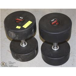 PAIR OF COMMERCIAL GRADE DUMBELLS 65LBS