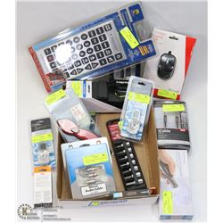 FLAT OF ASSORTED ELECTRONICS AND TOOLS