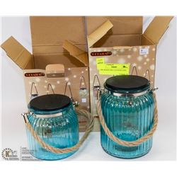 2PK MASON JAR L.E.D PATIO LITES