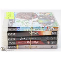 LOT  OF 5 PS3 GAMES INCL DOG OF WAR, ALICE