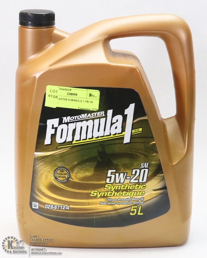 MOTOMASTER FORMULA 1 5W20 SAE OIL.