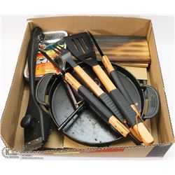 FLAT OF BARBEQUE ACCESSORIES