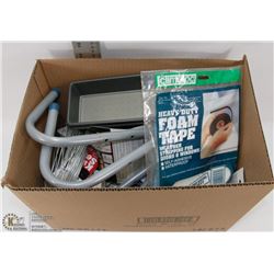 LOT OF ASSORTED HARDWARE INCLUDING DAP KWIK SEAL,