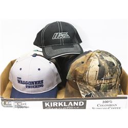 FLAT OF NEW BALL CAPS.