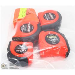 LOT OF 5 TAPE MEASURES (4 ARE LUFKIN)