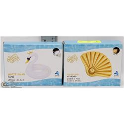 NEW GOLDEN SHELL KICKBOARD & WINE SWAN RING