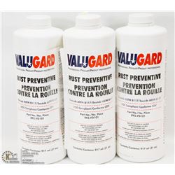 3 BOTTLES OF VALUEGUARD RUST PREVENTATIVE